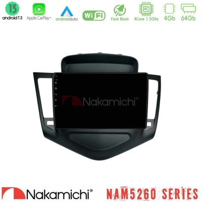 Nakamichi NAM5260 Series 4Core Android13 4+64GB Chevrolet Cruze 2009-2012 Navigation Multimedia Tablet 9
