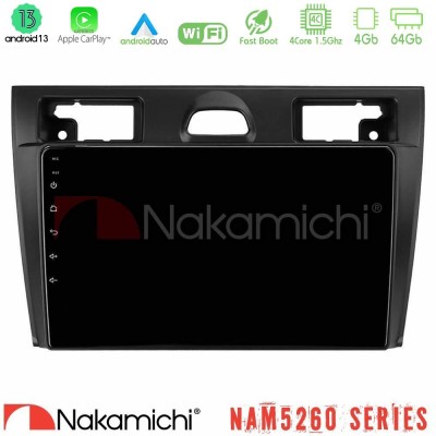Nakamichi NAM5260 Series 4Core Android13 4+64GB Ford Fiesta/Fusion Navigation Multimedia Tablet 9