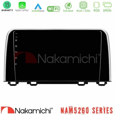 Nakamichi NAM5260 Series 4Core Android13 4+64GB Honda CR-V 2019-> Navigation Multimedia Tablet 10