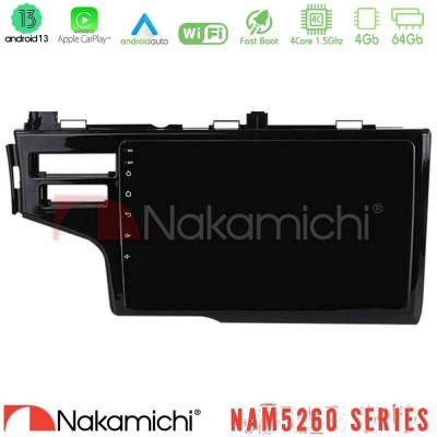 Nakamichi NAM5260 Series 4Core Android13 4+64GB Honda Jazz 2013-2020 Navigation Multimedia Tablet 9