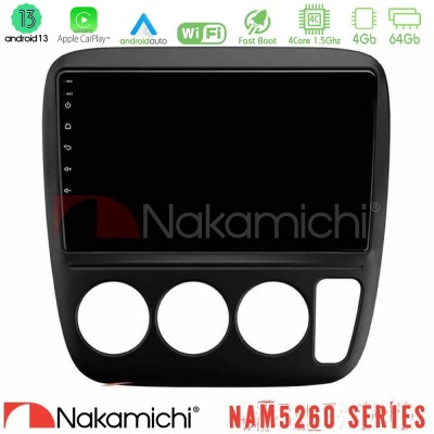 Nakamichi NAM5260 Series 4Core Android13 4+64GB Honda CRV 1997-2001 Navigation Multimedia Tablet 9