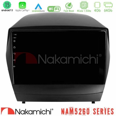 Nakamichi NAM5260 Series 4Core Android13 4+64GB Hyundai IX35 Auto A/C Navigation Multimedia Tablet 9