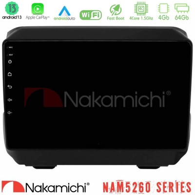 Nakamichi NAM5260 Series 4Core Android13 4+64GB Jeep Wrangler 2018-> Navigation Multimedia Tablet 9