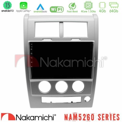 Nakamichi NAM5260 Series 4Core Android13 4+64GB Jeep Cherokee (KK) 2008-2012 Navigation Multimedia Tablet 10