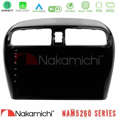 Nakamichi NAM5260 Series 4Core Android13 4+64GB Mitsubishi Space Star 2013-2016 Navigation Multimedia Tablet 9