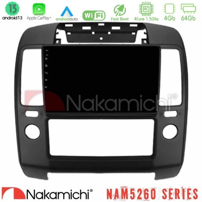 Nakamichi NAM5260 Series 4Core Android13 4+64GB Nissan Navara Navigation Multimedia Tablet 9