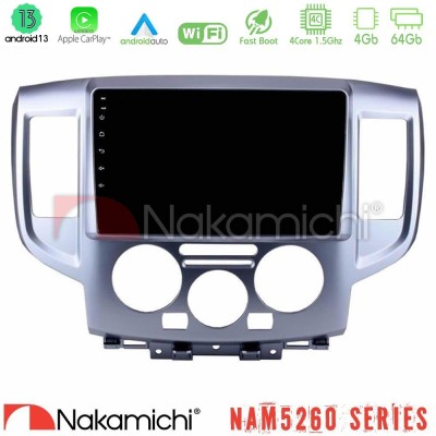 Nakamichi NAM5260 Series 4Core Android13 4+64GB Nissan NV200 Navigation Multimedia Tablet 9