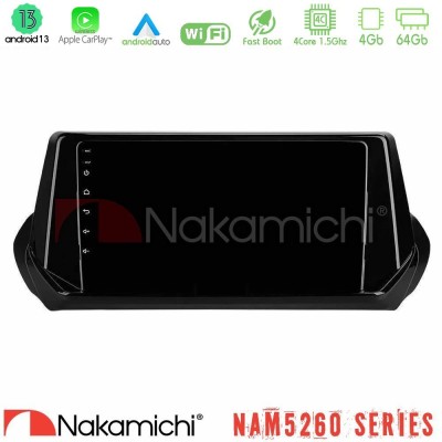 Nakamichi NAM5260 Series 4Core Android13 4+64GB Peugeot 208 2019-2023 Navigation Multimedia Tablet 9