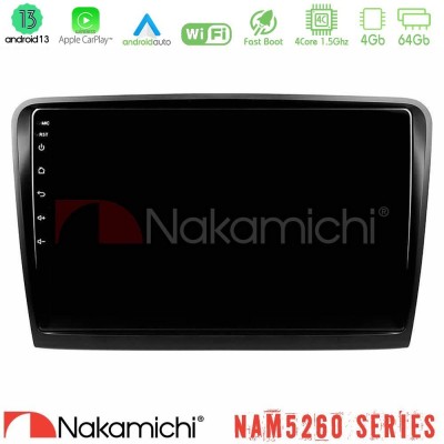 Nakamichi NAM5260 Series 4Core Android13 4+64GB Skoda Superb 2008-2015 Navigation Multimedia Tablet 10