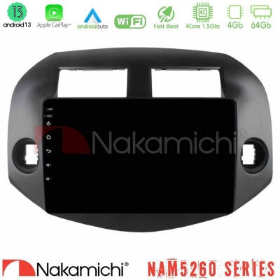 Nakamichi NAM5260 Series 4Core Android13 4+64GB Toyota Rav4 2006-2012 Navigation Multimedia Tablet 10
