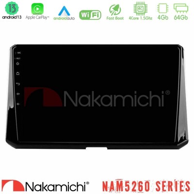 Nakamichi NAM5260 Series 4Core Android13 4+64GB Toyota Corolla 2019-2022 Navigation Multimedia Tablet 10