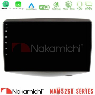 Nakamichi NAM5260 Series 4Core Android13 4+64GB Toyota Yaris 1999 - 2006 Navigation Multimedia Tablet 9