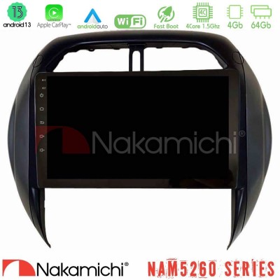 Nakamichi NAM5260 Series 4Core Android13 4+64GB Toyota RAV4 2001-2005 (Auto A/C) Navigation Multimedia Tablet 9