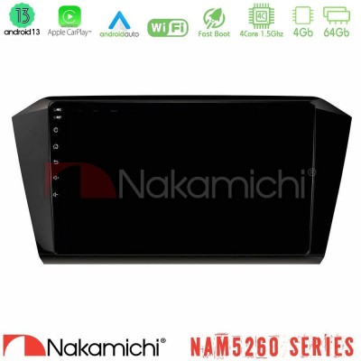 Nakamichi NAM5260 Series 4Core Android13 4+64GB VW Passat Navigation Multimedia Tablet 10