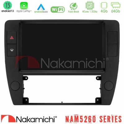 Nakamichi NAM5260 Series 4Core Android13 4+64GB VW Passat B5 2001-2005 Navigation Multimedia Tablet 9