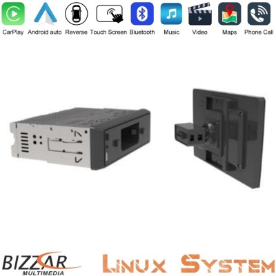 Bizzar 1DIN Deck Multimedia Deckless 11