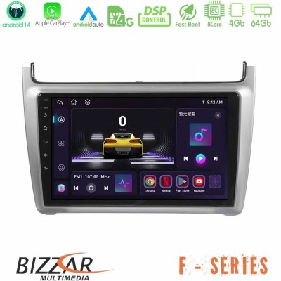Bizzar F Series 8Core Android14 4+64GB  Vw Polo 2014-2017 Navigation Multimedia Tablet 9
