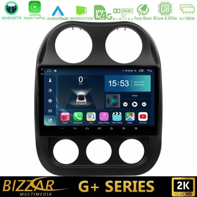 Bizzar G+ Series Jeep Compass 2010-2016 8core Android14 6+128GB Navigation Multimedia Tablet 10