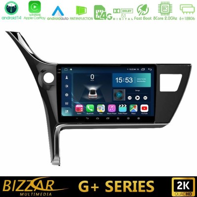 Bizzar G+ Series Toyota Corolla 2017-2018 8core Android14 6+128GB Navigation Multimedia Tablet 10