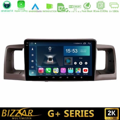 Bizzar G+ Series Toyota Corolla 2002-2006 8Core Android14 6+128GB Navigation Multimedia Tablet 9