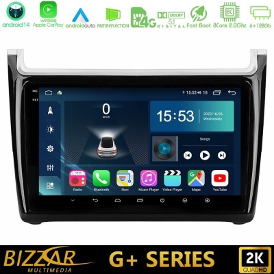 Bizzar G+ Series Vw Polo 2014-2017 8core Android14 6+128GB Navigation Multimedia Tablet 9