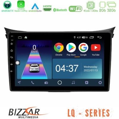 Bizzar LQ Series 4Core Android14 2+32GB Hyundai i30 2012-2017 Navigation Multimedia Tablet 9