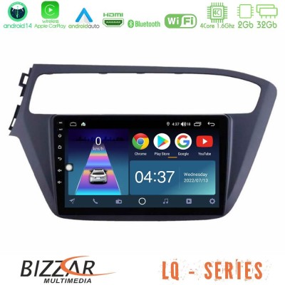 Bizzar LQ Series 4Core Android14 2+32GB Hyundai i20 2018-2020 Navigation Multimedia Tablet 9