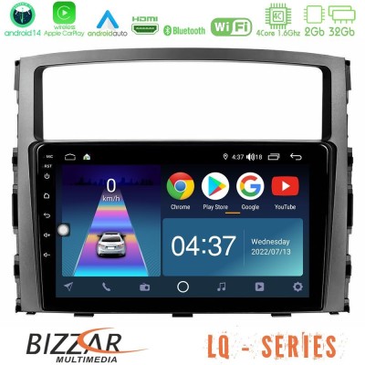 Bizzar LQ Series 4Core Android14 2+32GB Mitsubishi Pajero 2008-2009 Navigation Multimedia Tablet 9