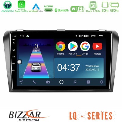Bizzar LQ Series 4Core Android14 2+32GB Mazda 3 2004-2009 Navigation Multimedia Tablet 9