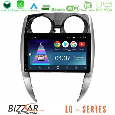 Bizzar LQ Series 4Core Android14 2+32GB Nissan Note 2013-2018 Navigation Multimedia Tablet 10