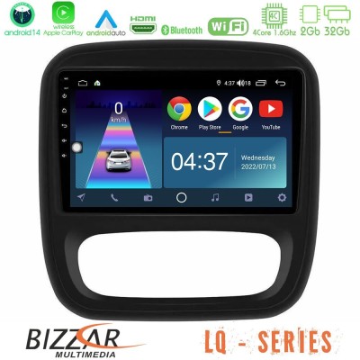 Bizzar LQ Series 4Core Android14 2+32GB Renault/Nissan/Opel/Fiat Navigation Multimedia Tablet 9