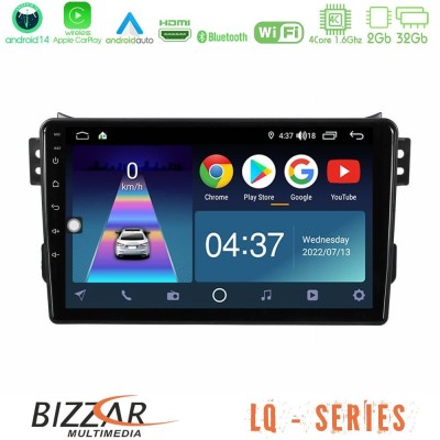 Bizzar LQ Series 4Core Android14 2+32GB Suzuki Splash & Opel Agila 2008-2014 Navigation Multimedia Tablet 9