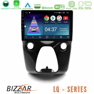 Bizzar LQ Series 4Core Android14 2+32GB Toyota Aygo | Citroen C1 | Peugeot 108 Navigation Multimedia 10