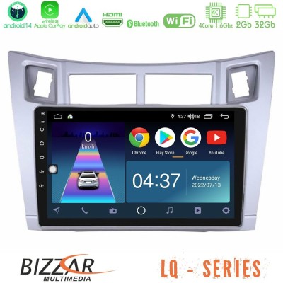 Bizzar LQ Series 4Core Android14 2+32GB Toyota Yaris Navigation Multimedia Tablet 9