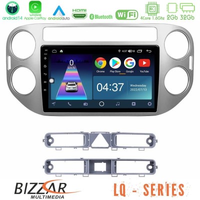 Bizzar LQ Series 4Core Android14 2+32GB VW Tiguan Navigation Multimedia Tablet 9
