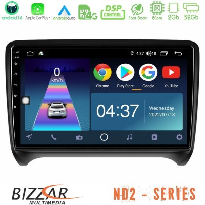 Bizzar ND2 Series 8Core Android14 2+32GB  Audi TT B7 Navigation Multimedia Tablet 9