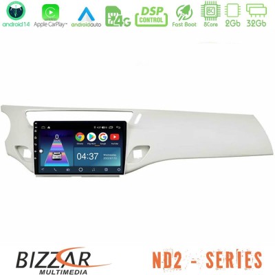 Bizzar ND2 Series 8Core Android14 2+32GB  Citroen C3 2009-2016 Navigation Multimedia Tablet 9