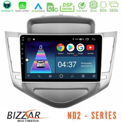 Bizzar ND2 Series 8Core Android14 2+32GB  Chevrolet Cruze 2009-2012 Navigation Multimedia Tablet 9