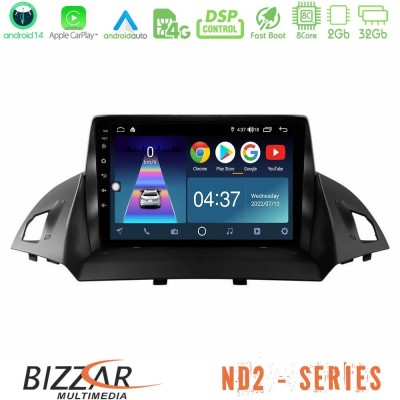 Bizzar ND2 Series 8Core Android14 2+32GB  Ford C-Max/Kuga Navigation Multimedia Tablet 9