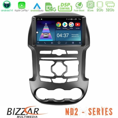 Bizzar ND2 Series 8Core Android14 2+32GB  Ford Ranger 2012-2016 Navigation Multimedia Tablet 9