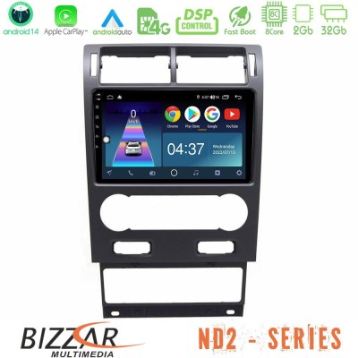 Bizzar ND2 Series 8Core Android14 2+32GB  Ford Mondeo 2004-2007 Navigation Multimedia Tablet 9