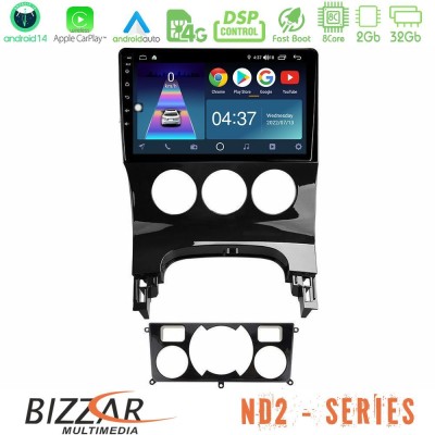 Bizzar ND2 Series 8Core Android14 2+32GB  Peugeot 3008 AUTO A/C Navigation Multimedia Tablet 9