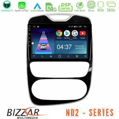 Bizzar ND2 Series 8Core Android14 2+32GB  Renault Clio 2016-2019 Navigation Multimedia Tablet 10