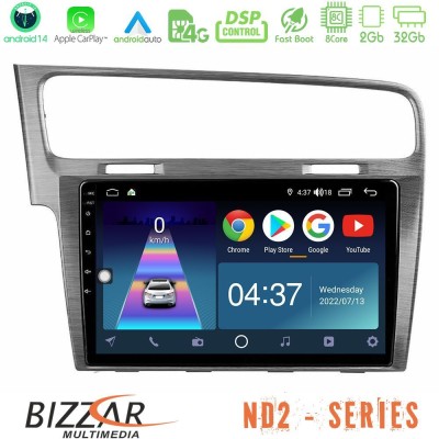 Bizzar ND2 Series 8Core Android14 2+32GB  VW GOLF 7 Navigation Multimedia Tablet 10