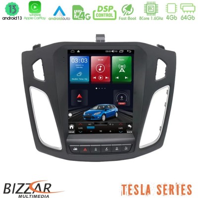 Bizzar Tesla Series 8Core Android13 4+64GB Ford Focus 2012-2018 Navigation Multimedia Tablet 9.7