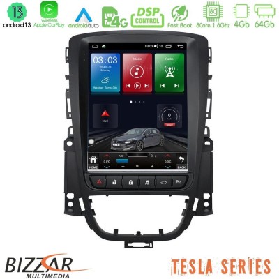 Bizzar Tesla Series 8Core Android13 4+64GB Opel Astra J 2010-2014 Navigation Multimedia Tablet 9.7