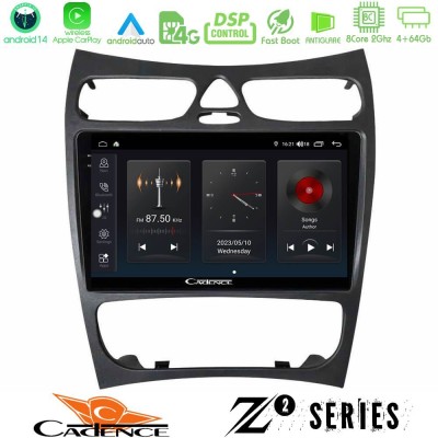 Cadence Z2 Series 8Core Android14 4+64GB  Mercedes CLK Class W209 2000-2004 Navigation Multimedia Tablet 9