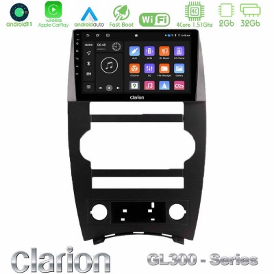 Clarion GL300 Series 4Core Android11 2+32GB Jeep Commander 2007-2008 Navigation Multimedia Tablet 9
