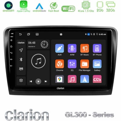 Clarion GL300 Series 4Core Android11 2+32GB Skoda Superb 2008-2015 Navigation Multimedia Tablet 10