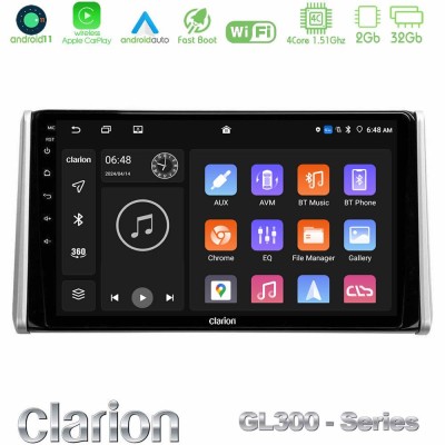 Clarion GL300 Series 4Core Android11 2+32GB Toyota RAV4 2019-2023 Navigation Multimedia Tablet 10